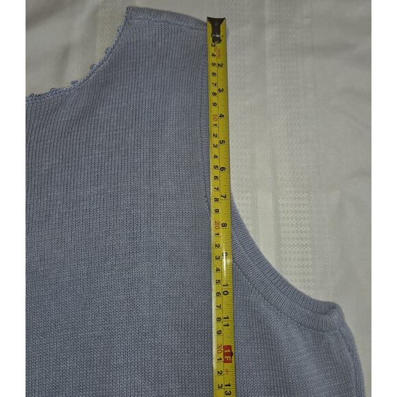 Storybook Knits Pastel Blue Tank Sweater Top Plus Sz 3X Crocheted HSN Tags Rare - Picture 16 of 16